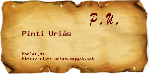 Pinti Uriás névjegykártya